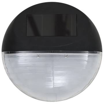 Outdoor Solar Wall Lamps LED 12 pcs Round Black