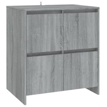 3 Piece Sideboard Grey Sonoma Engineered Wood