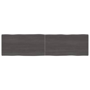 Table Top Dark Brown 160x40x(2-4) cm Treated Solid Wood Live Edge