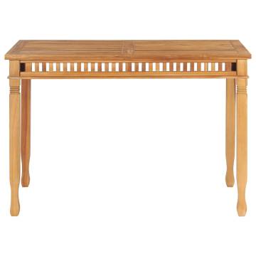 Garden Dining Table 120x65x80 cm Solid Teak Wood