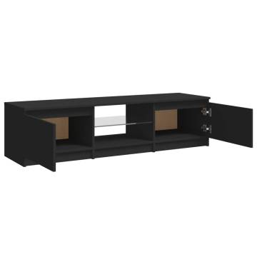 TV Cabinet with LED Lights Black 140x40x35.5 cm