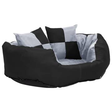 Reversible & Washable Dog Cushion Grey and Black 65x50x20 cm