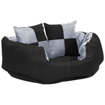 Reversible & Washable Dog Cushion Grey and Black 65x50x20 cm