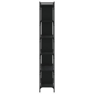 Bookcase 6-Tier Black 76x32x192 cm Engineered Wood