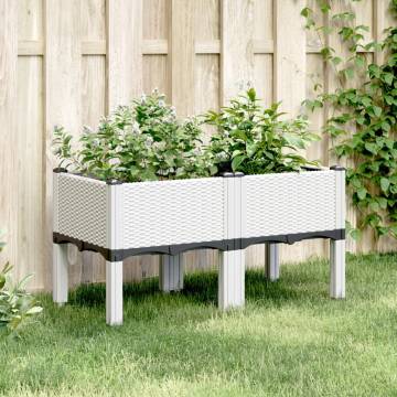 Garden Planter with Legs White 80x40x42 cm PP