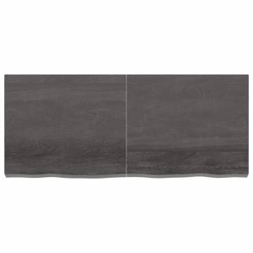 Bathroom Countertop Dark Brown 140x60x(2-6) cm Treated Solid Wood