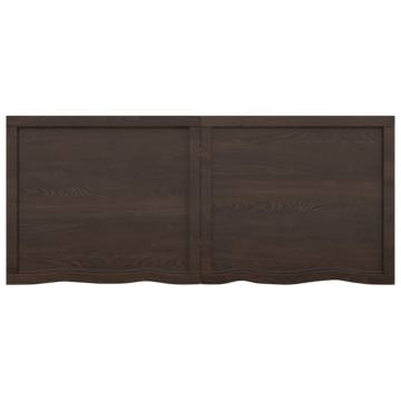 Bathroom Countertop Dark Brown 140x60x(2-6) cm Treated Solid Wood