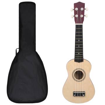 Soprano Ukulele Set with Bag for Kids Light Wood 21"