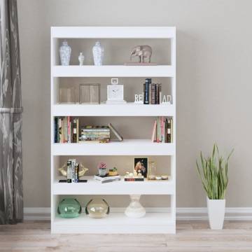 Book Cabinet/Room Divider High Gloss White 100x30x166 cm