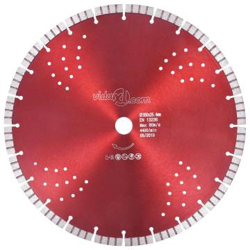 Diamond Cutting Disc with Turbo and Holes Steel 350 mm