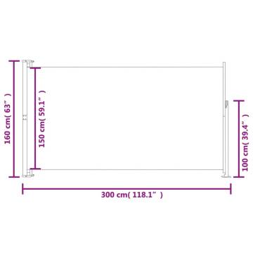 Patio Terrace Side Awning 160 x 300 cm Red