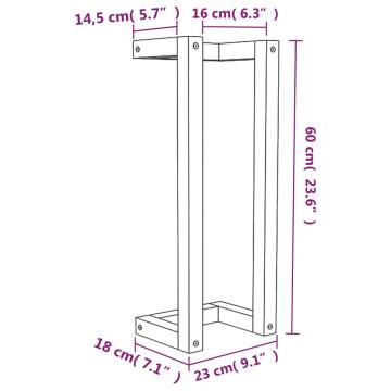 Towel Rack White 23x18x60 cm Solid Wood Pine