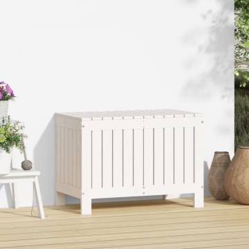 Garden Storage Box White 76x42.5x54 cm Solid Wood Pine