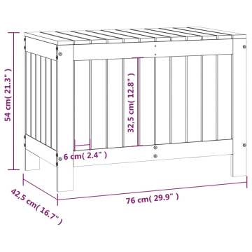 Garden Storage Box White 76x42.5x54 cm Solid Wood Pine