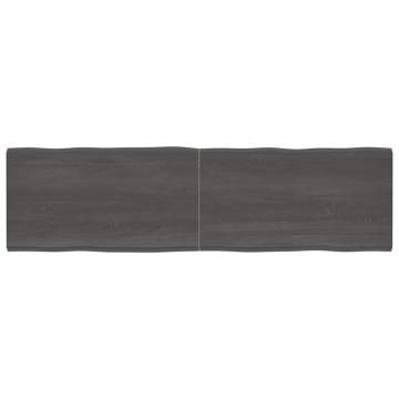 Table Top Dark Brown 220x60x(2-6) cm Treated Solid Wood Live Edge