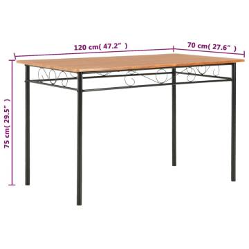 Dining Table Brown 120x70x75 cm MDF