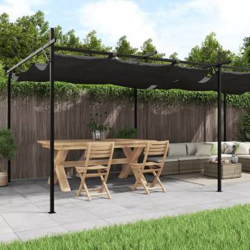 Pergola with Retractable Roof Anthracite 589x292x230 cm