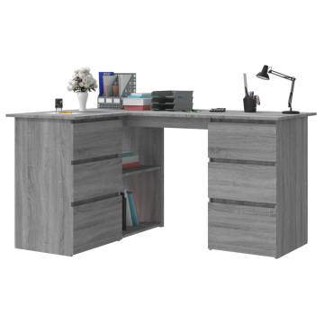 Corner Desk Grey Sonoma 145x100x76 cm Engineered Wood