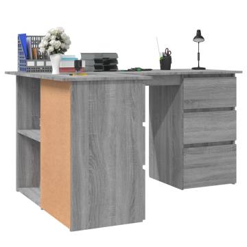 Corner Desk Grey Sonoma 145x100x76 cm Engineered Wood