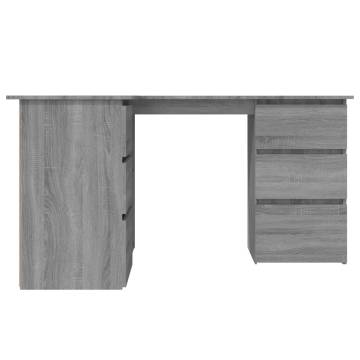 Corner Desk Grey Sonoma 145x100x76 cm Engineered Wood