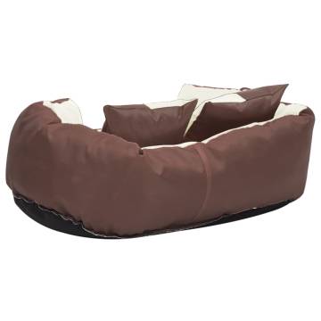 Reversible & Washable Dog Cushion Brown and Cream 65x50x20 cm