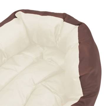 Reversible & Washable Dog Cushion Brown and Cream 65x50x20 cm