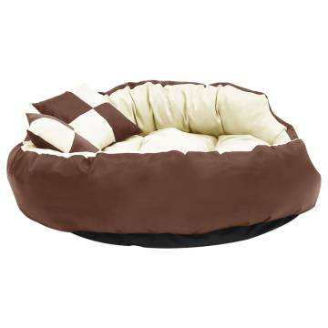 Reversible & Washable Dog Cushion Brown and Cream 110x80x23 cm