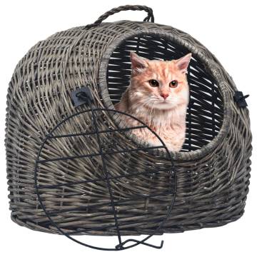 Cat Transporter Grey 45x35x35 cm Natural Willow