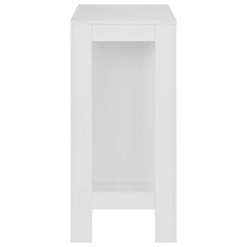 Bar Table with Shelf White 110x50x103 cm