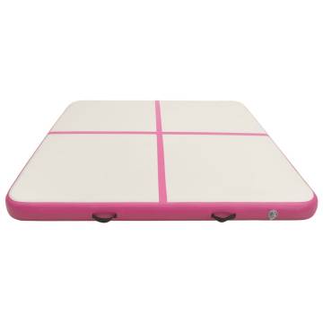 Inflatable Gymnastics Mat with Pump 200x200x10 cm PVC Pink