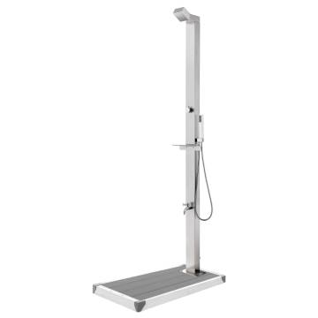 Garden Shower with Grey Base 225 cm Stainless Steel