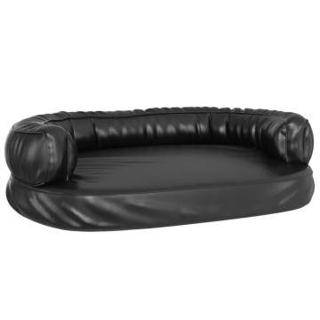 Ergonomic Foam Dog Bed Black 75x53 cm Faux Leather