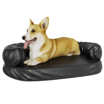 Ergonomic Foam Dog Bed Black 75x53 cm Faux Leather