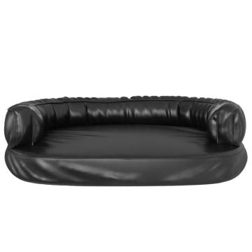 Ergonomic Foam Dog Bed Black 75x53 cm Faux Leather