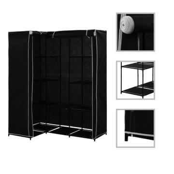 Corner Wardrobe Black 130x87x169 cm