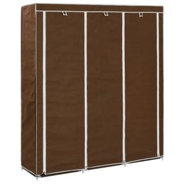 Wardrobe with Compartments and Rods Brown 150x45x175 cm Fabric