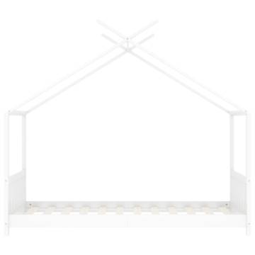 Kids Bed Frame White Solid Pine Wood 80x160 cm