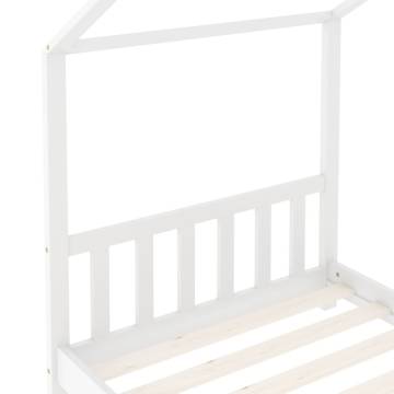 Kids Bed Frame White Solid Pine Wood 80x160 cm