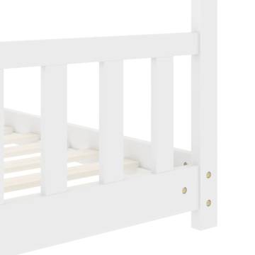 Kids Bed Frame White Solid Pine Wood 80x160 cm