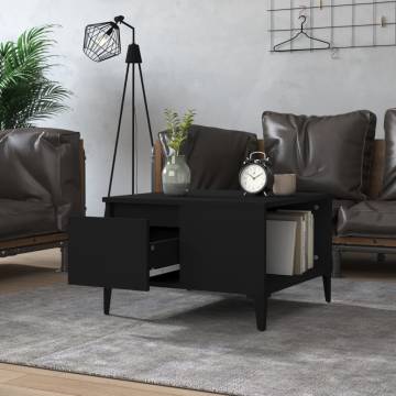 Coffee Table Black 55x55x36.5 cm Engineered Wood