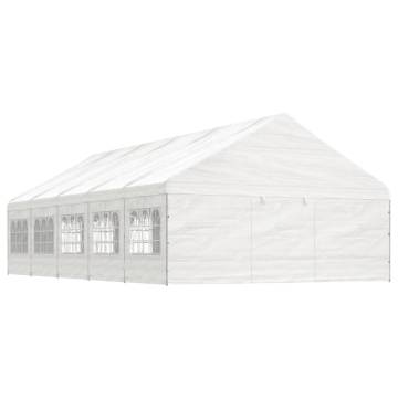 Gazebo with Roof White 11.15x5.88x3.75 m Polyethylene