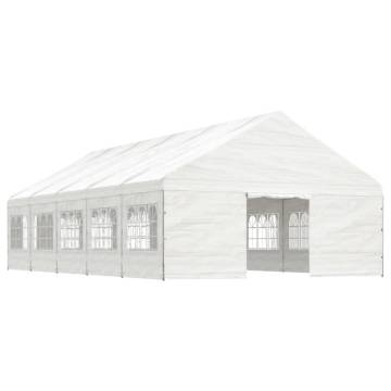 Gazebo with Roof White 11.15x5.88x3.75 m Polyethylene