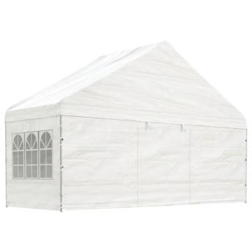 Gazebo with Roof White 11.15x5.88x3.75 m Polyethylene