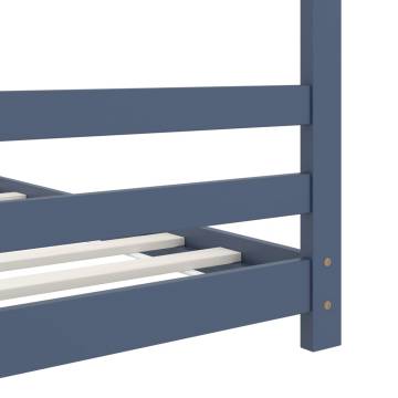 Kids Bed Frame Grey Solid Pine Wood 70x140 cm