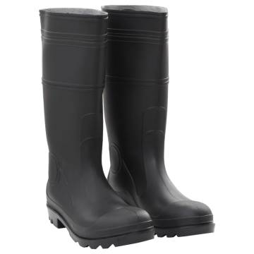 Rain Boots Black Size 45 PVC