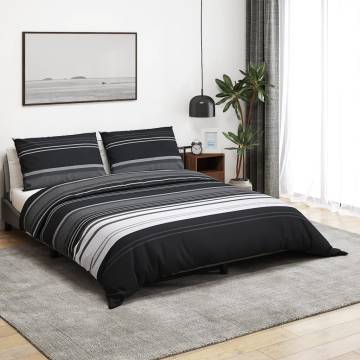 Duvet Cover Set Black and White 200x200 cm Cotton