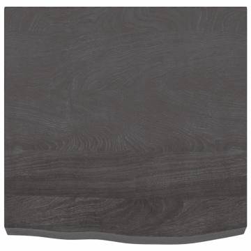 Bathroom Countertop Dark Brown 60x60x(2-6) cm Treated Solid Wood