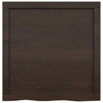 Bathroom Countertop Dark Brown 60x60x(2-6) cm Treated Solid Wood