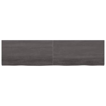 Bathroom Countertop Dark Brown 200x50x(2-4) cm Treated Solid Wood