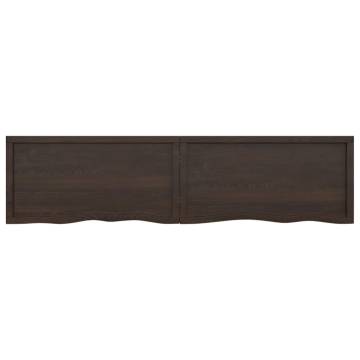 Bathroom Countertop Dark Brown 200x50x(2-4) cm Treated Solid Wood